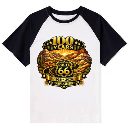 PAINTED DESERT | Colorful desert landscape | Route 66 winding through | - Contrast Raglan T-shirt - Black