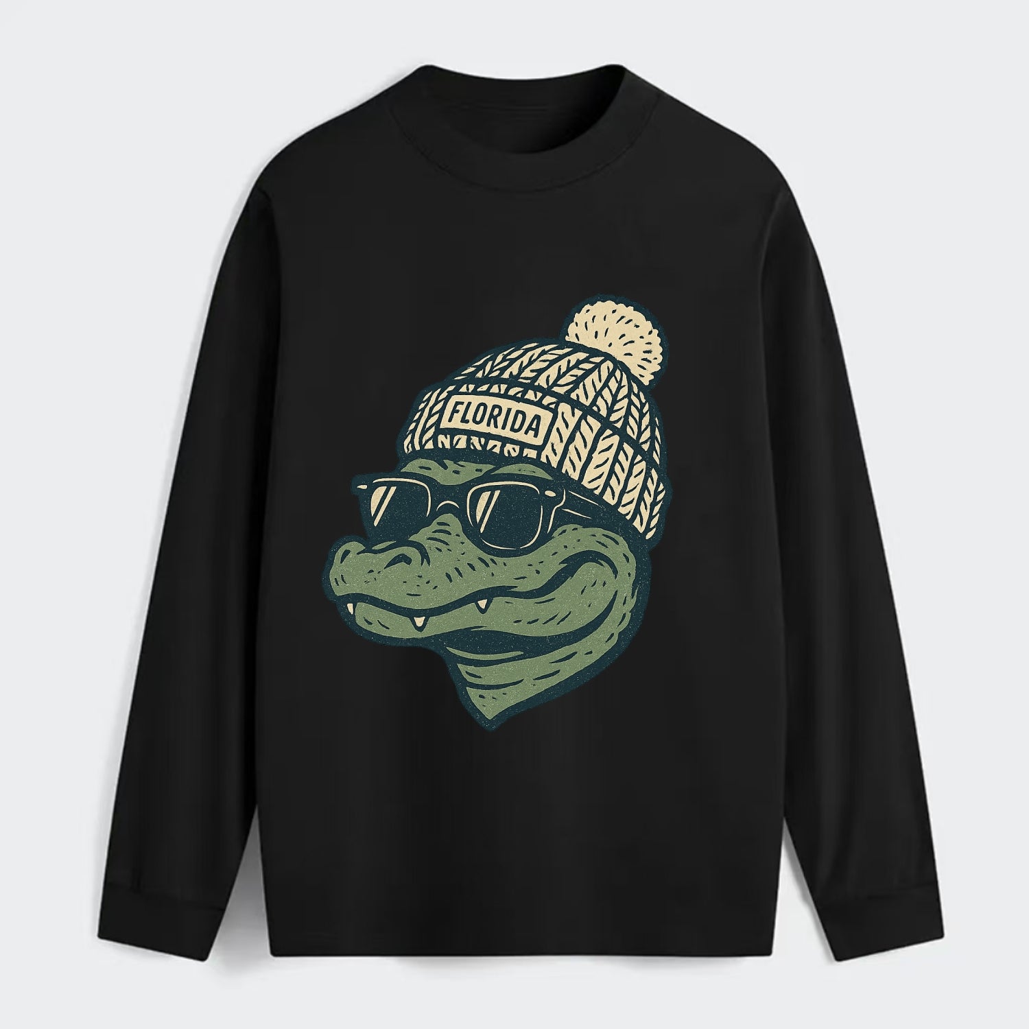 Gainesville Gator wearing Florida beanie - Classic Long Sleeve Shirt - Black