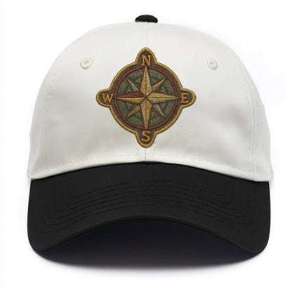 Compass rose with cardinal directions - explorer symbol - Two Tone Cap - Black