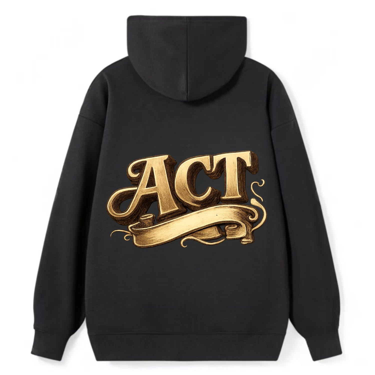 Bold typography design - "ACT" - take action, do something - Classic Pullover Hoodie - Black