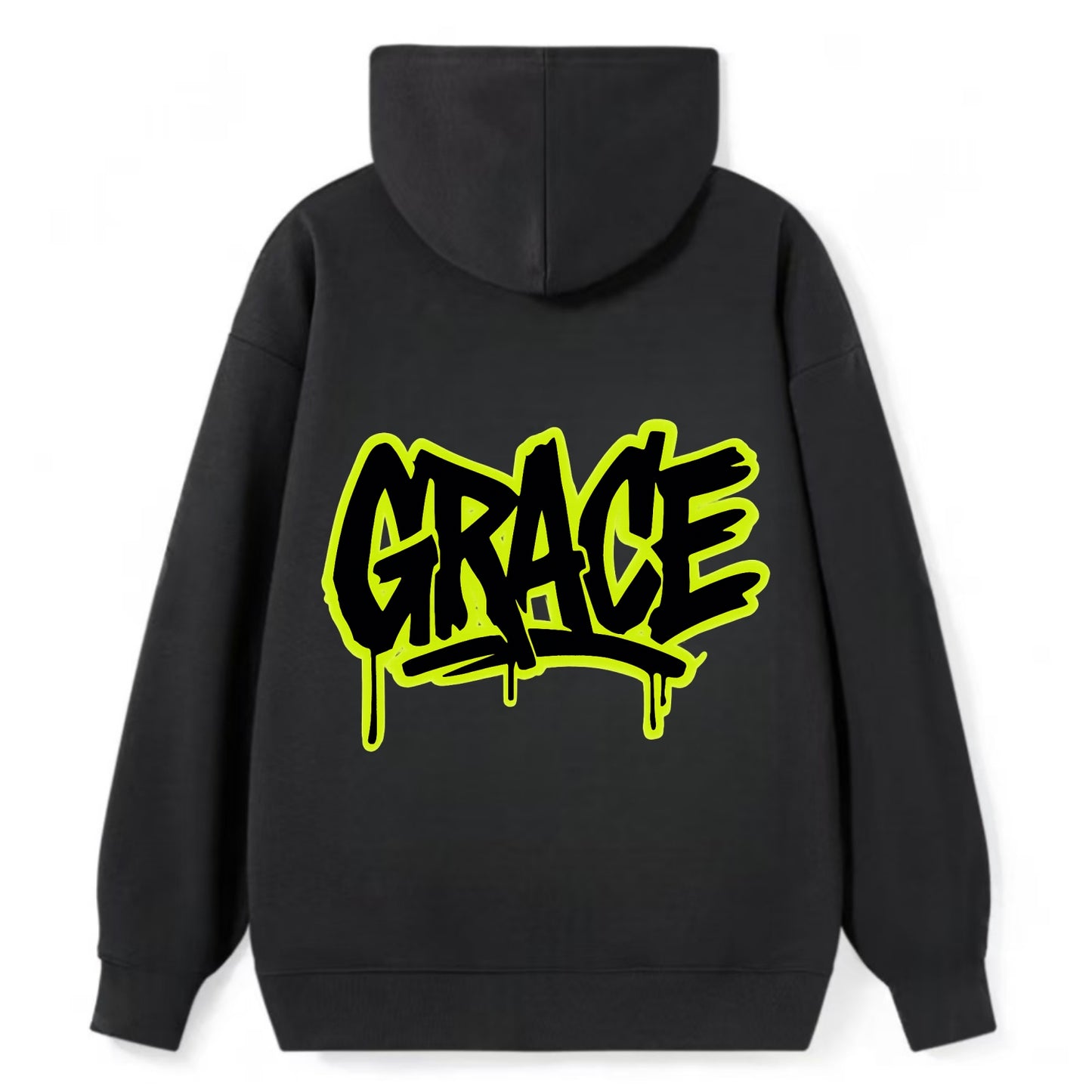 Bold typography design - "GRACE" - elegance under pressure, divine favor - Classic Pullover Hoodie - Black