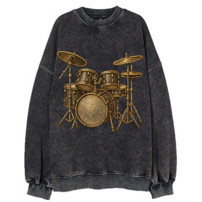 Drum Kit  - Vintage Sweatshirt - Black