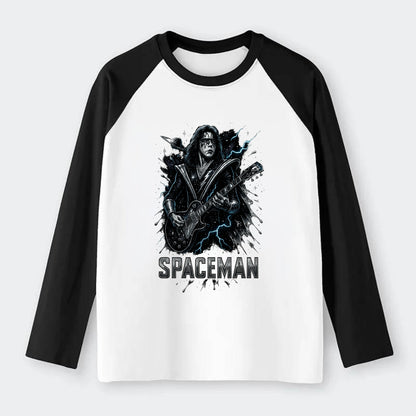 Silver Splash - Raglan Long Sleeve T-Shirt - Black
