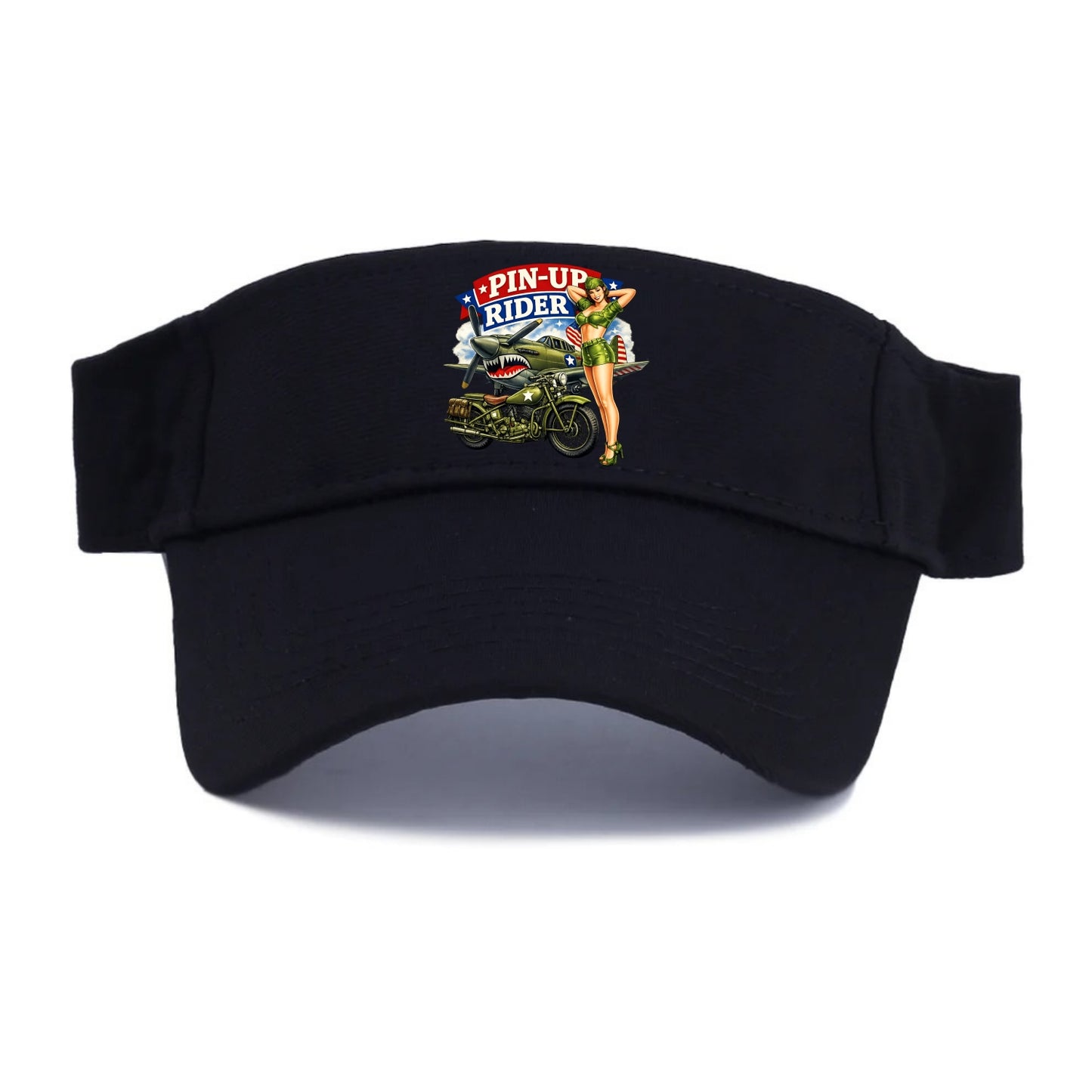 Wwii Pin Up Rider - Visor - Black