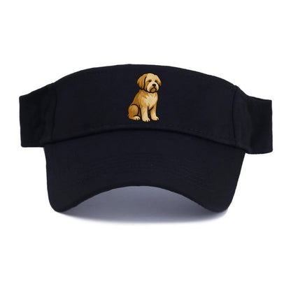 Tibetan Terrier - Gold and white embroidered sitting pose - Visor - Black