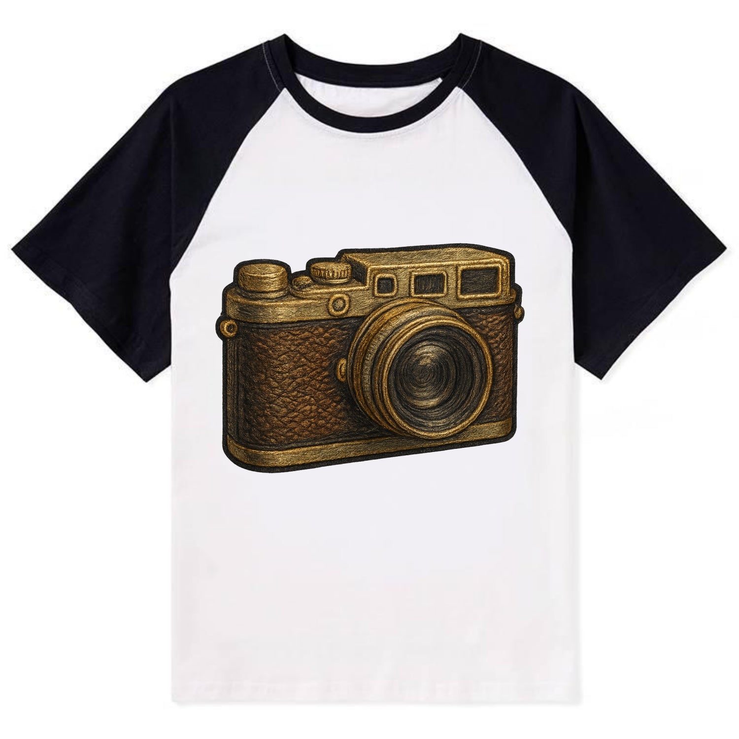 Film Camera  - Contrast Raglan T-shirt - Black