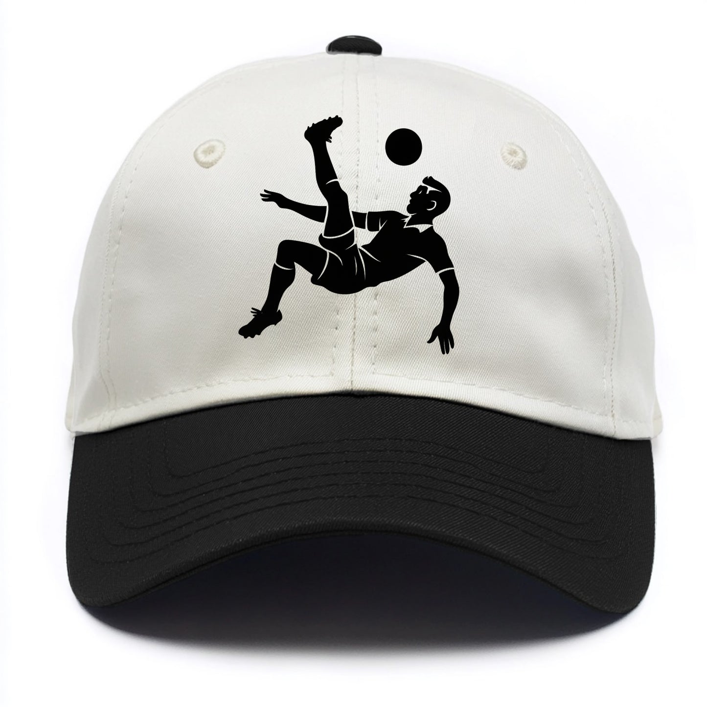 Soccer player doing a bicycle kick - Two Tone Cap - Black