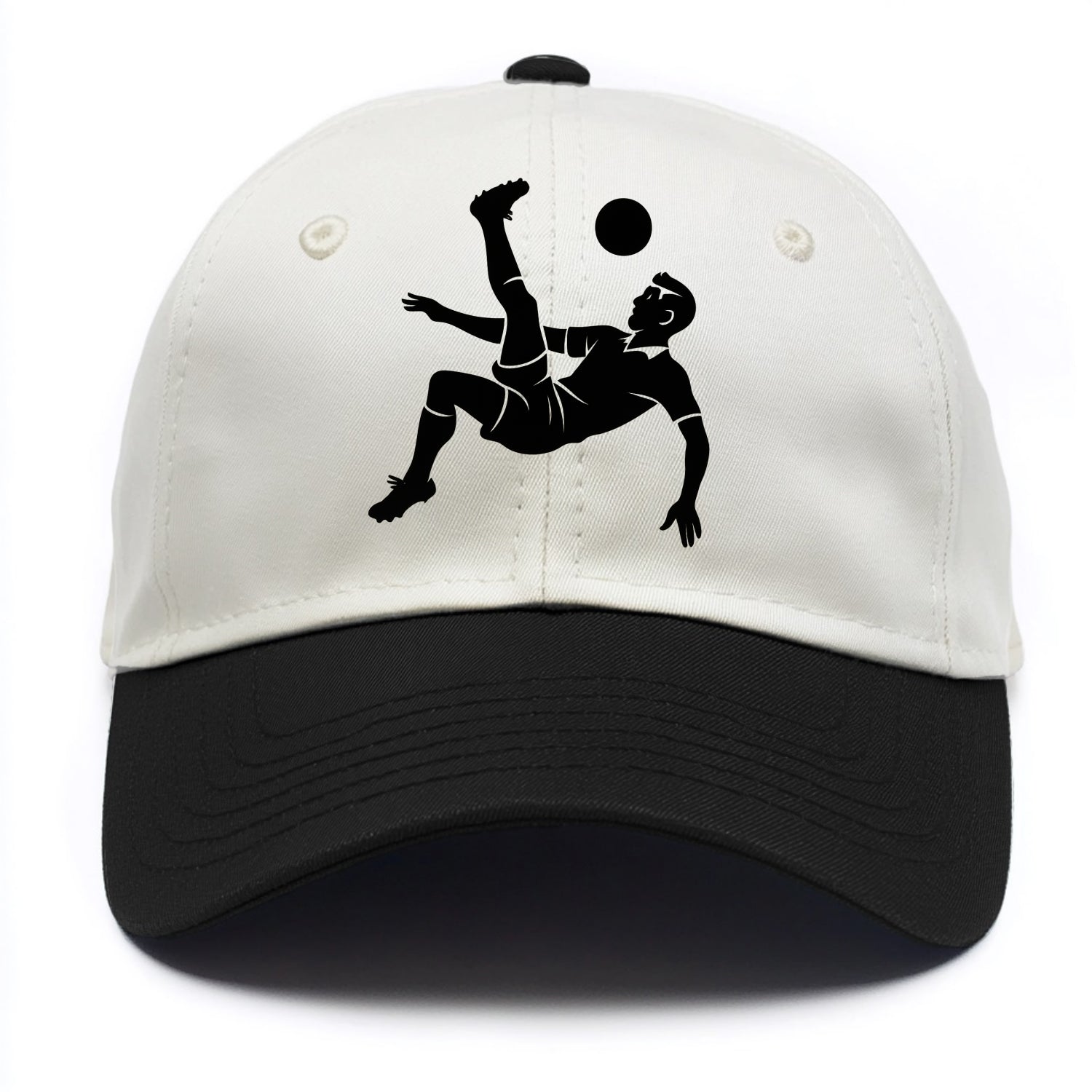 Soccer player doing a bicycle kick - Two Tone Cap - Black