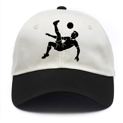 Soccer player doing a bicycle kick - Two Tone Cap - Black