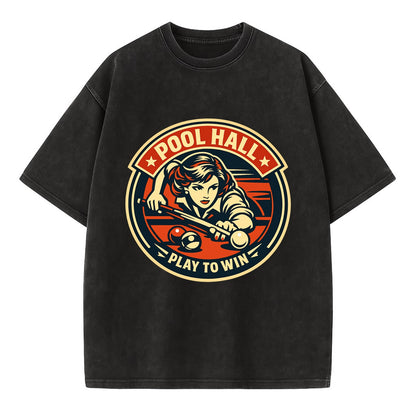 Cue Queen Emblem - Vintage T-shirt - Black