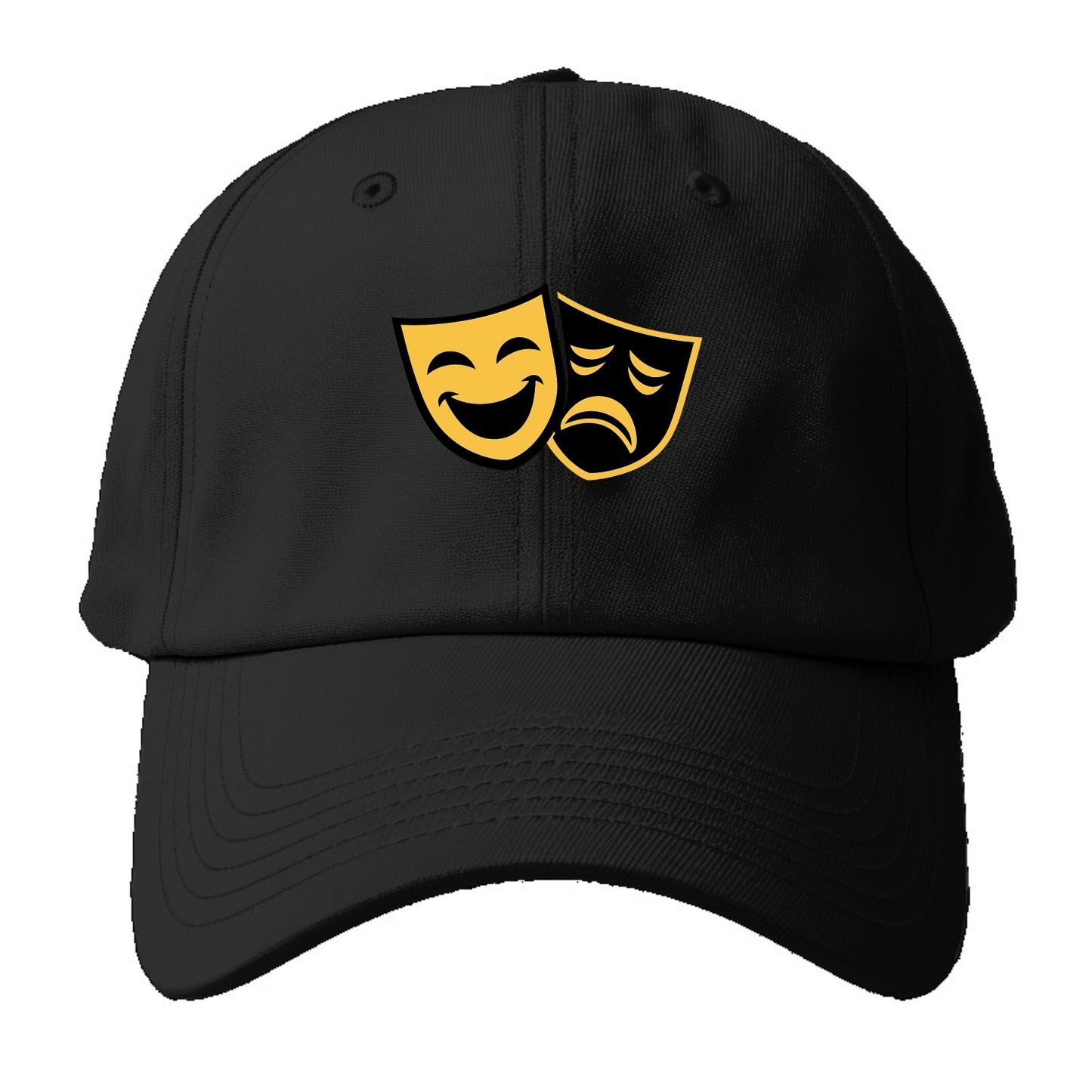 Golden Duality of Theater - Baseball Cap For Big Heads - Black