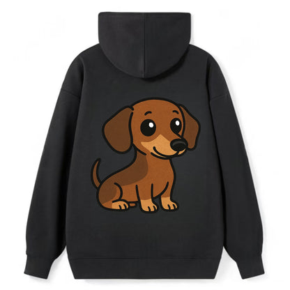 Dachshund - Long body profile view - Classic Pullover Hoodie - Black