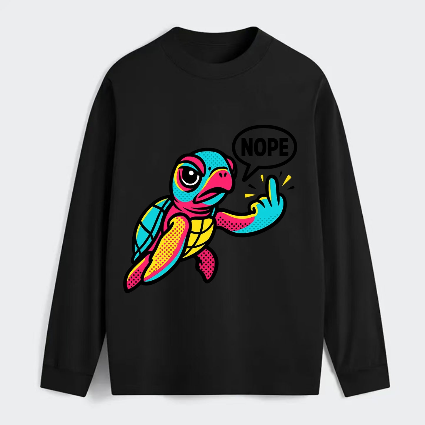 baby sea turtle swimming gracefully, one flipper extended sassily - Classic Long Sleeve Shirt - Black
