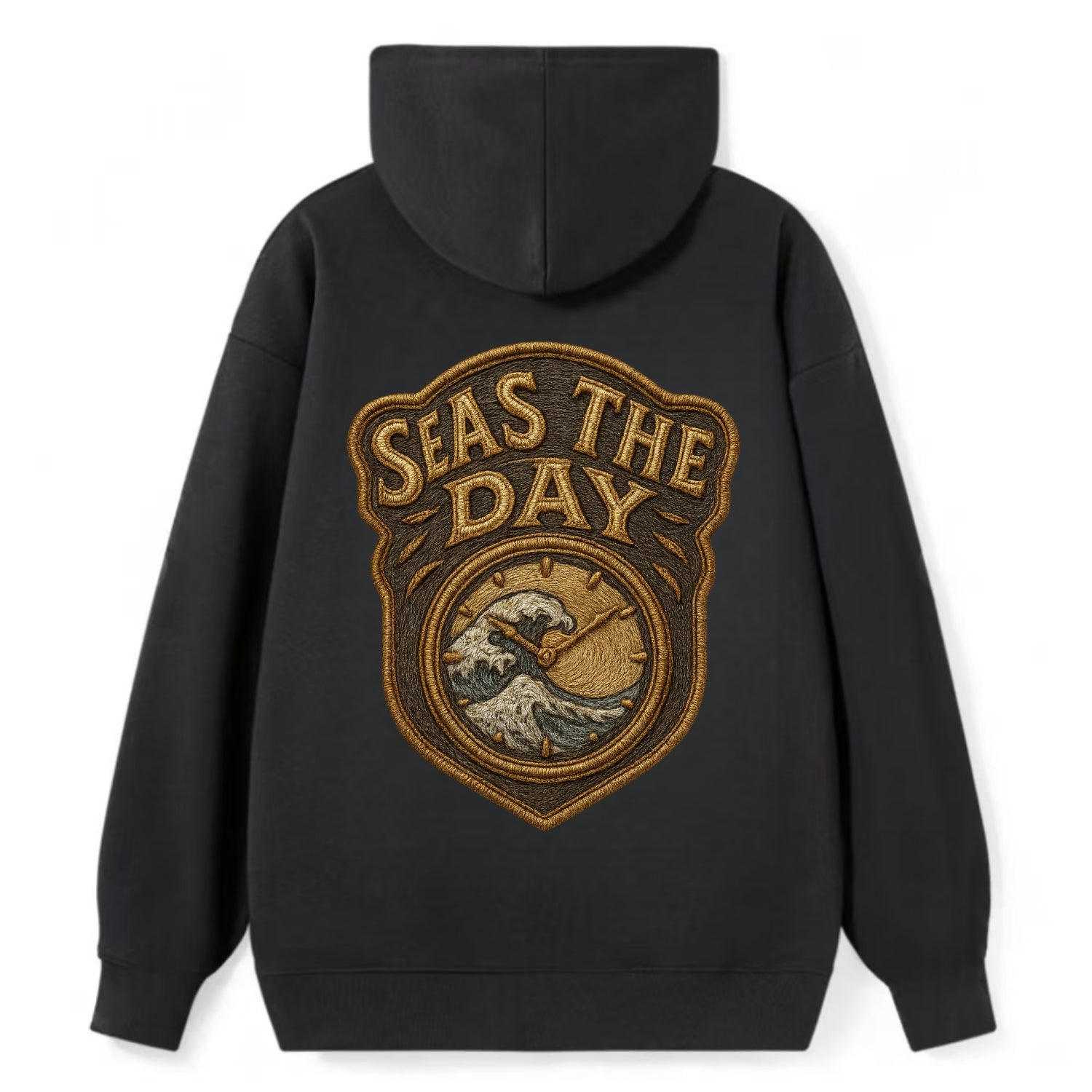 Seas The Day  - Classic Pullover Hoodie - Black