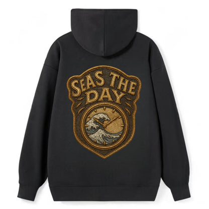 Seas The Day  - Classic Pullover Hoodie - Black