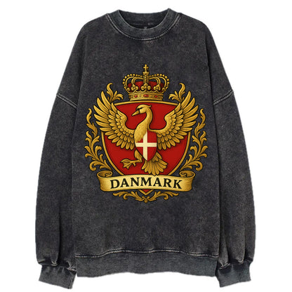 Denmark Heritage Badge  - Vintage Sweatshirt - Black