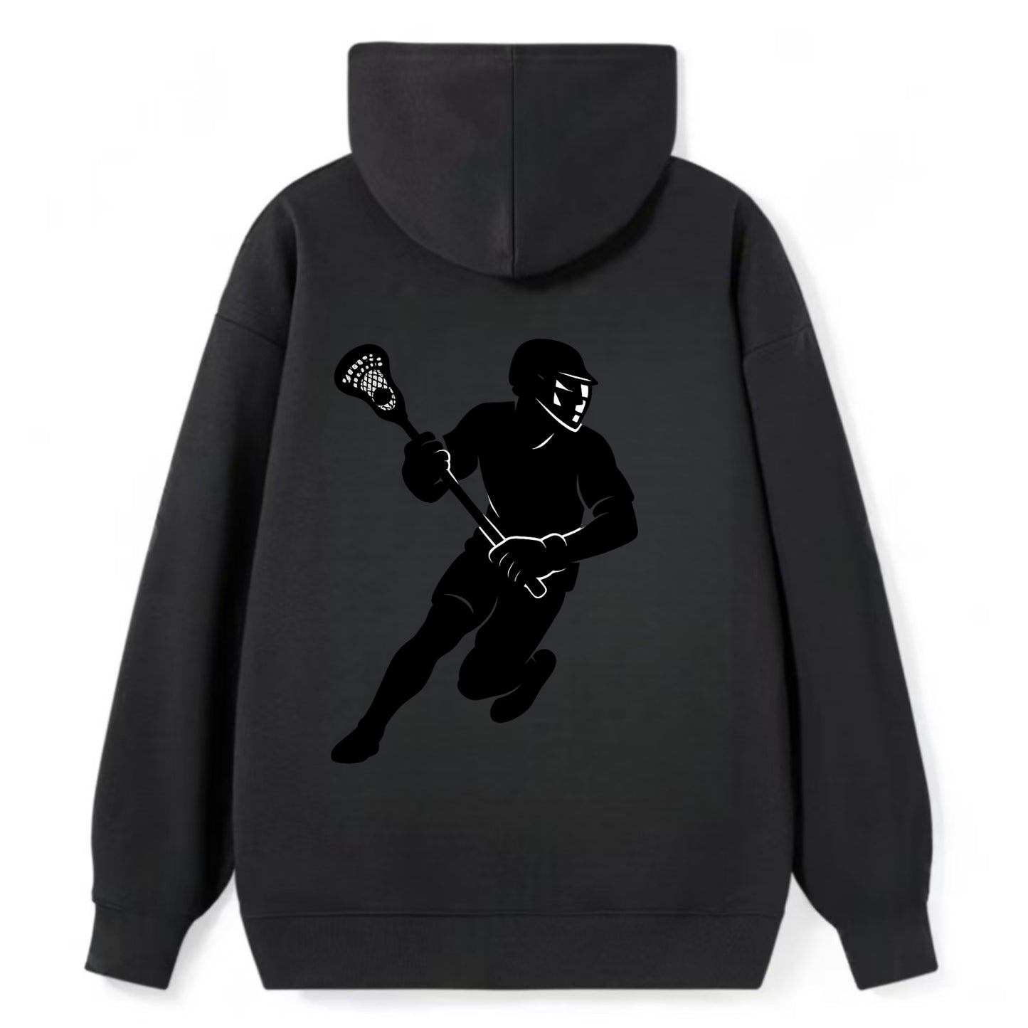 Lacrosse player cradling stick - Classic Pullover Hoodie - Black