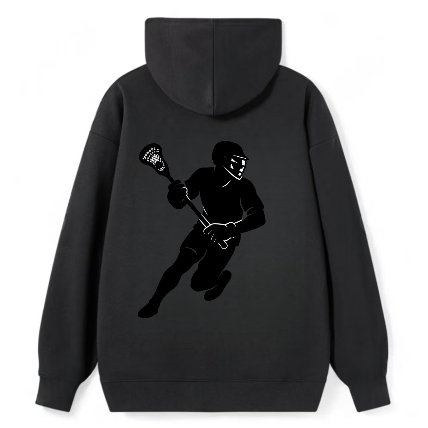 Lacrosse player cradling stick - Classic Pullover Hoodie - Black
