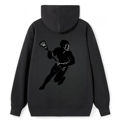 Lacrosse player cradling stick - Classic Pullover Hoodie - Black
