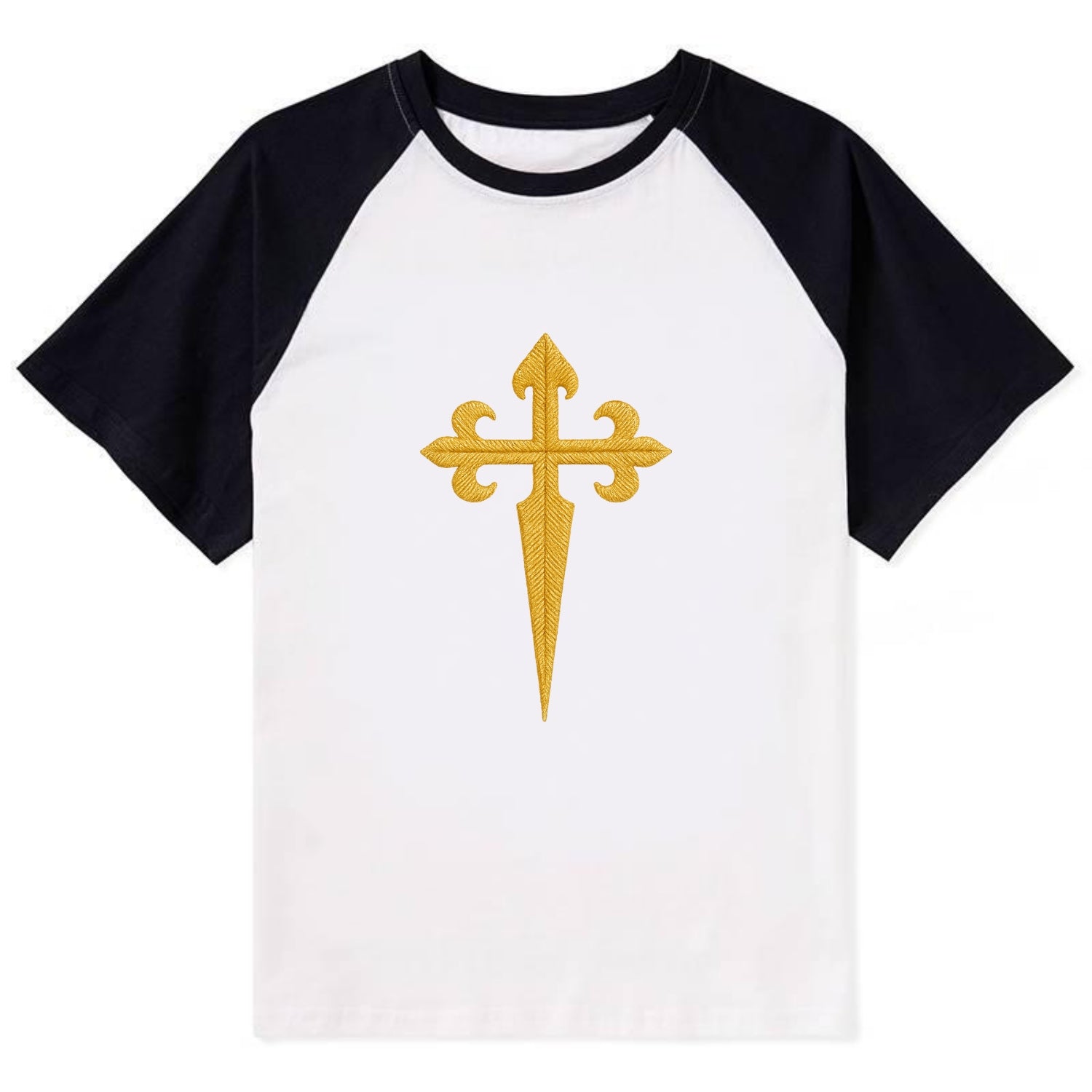 Order Of Santiago Cross - Contrast Raglan T-shirt - Black