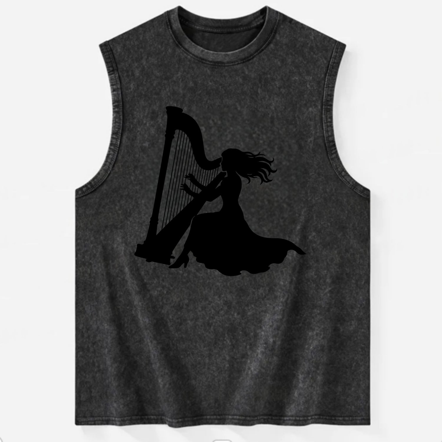 Harpist playing ethereal melody - Vintage Washed Tank - Black