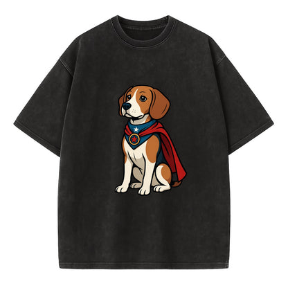 Beagle Patriotic Hero  - Vintage T-shirt - Black