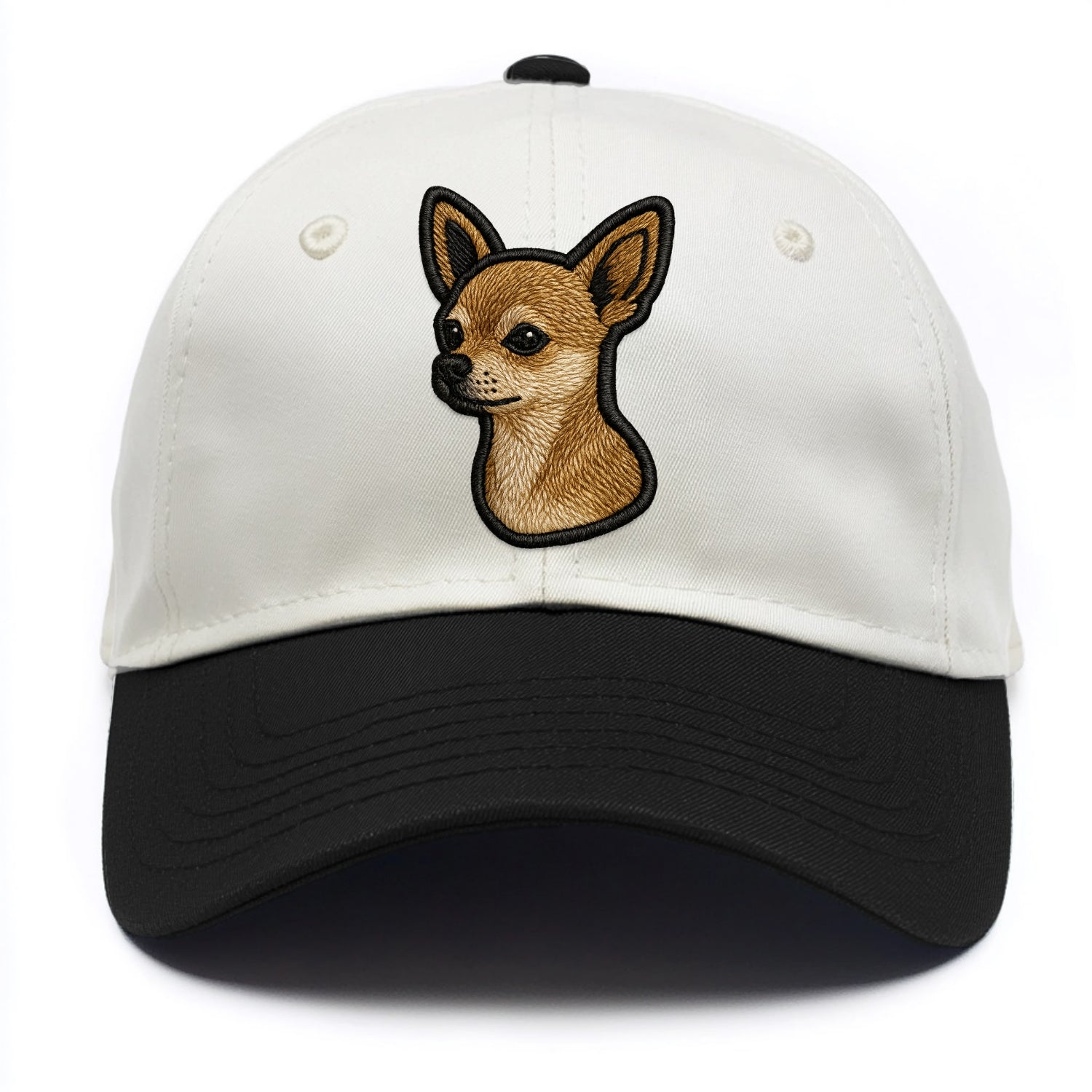 Chihuahua - Modern tiny dog logo with bo - Two Tone Cap - Black