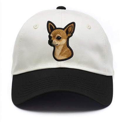 Chihuahua - Modern tiny dog logo with bo - Two Tone Cap - Black