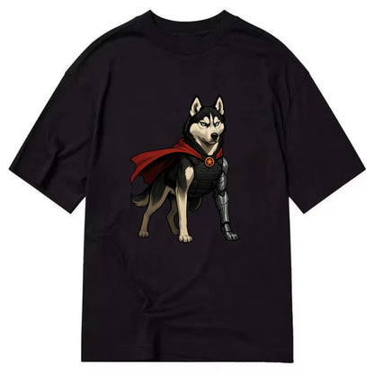 Siberian Husky Winter Soldier  - Classic T-shirt - Black