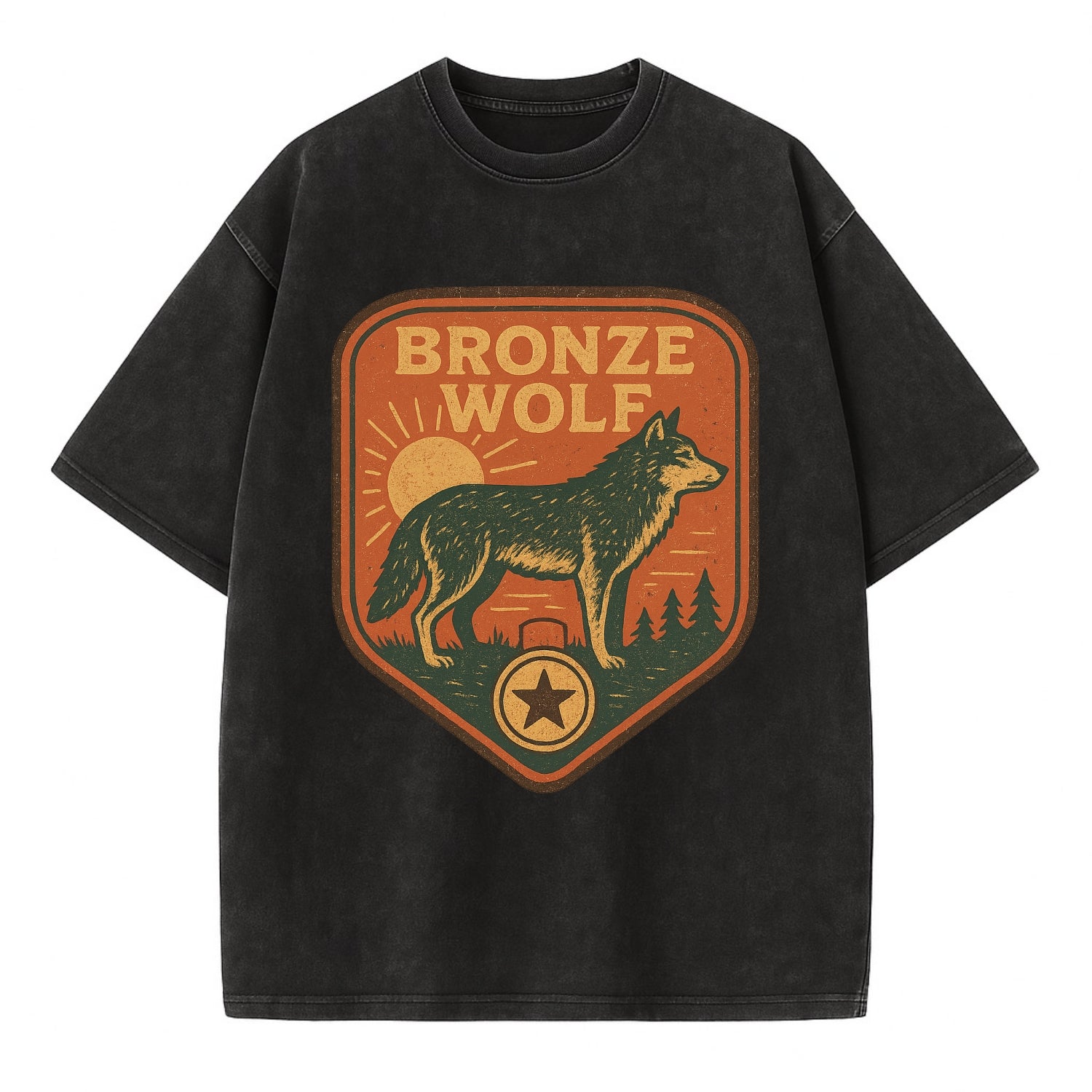 Bronze Wolf Medal  - Vintage T-shirt - Black
