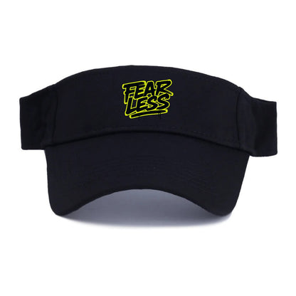 Bold typography design - "FEARLESS" - courage, bravery, facing challenges head on - Visor - Black