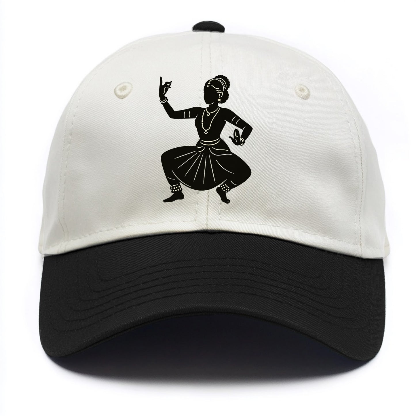 Bharatanatyam classical Indian pose - Two Tone Cap - Black