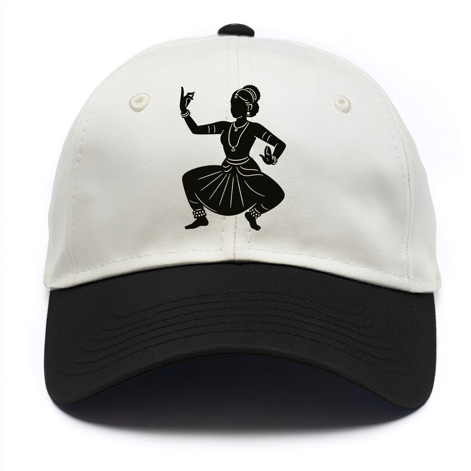 Bharatanatyam classical Indian pose - Two Tone Cap - Black