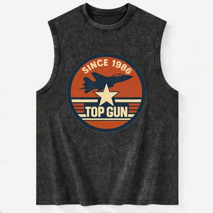 Top Gun Since 1986 - Vintage Washed Tank - Black
