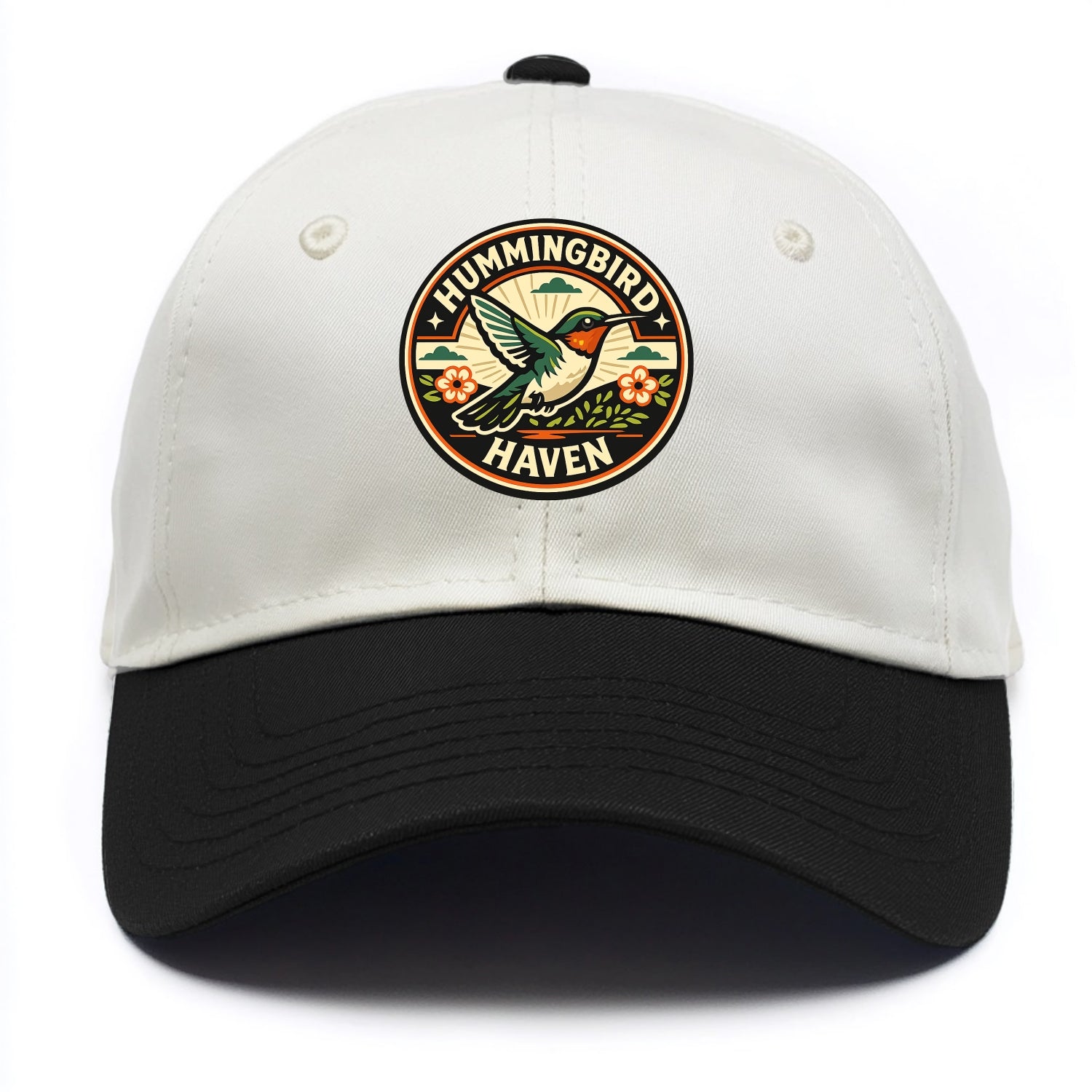 Hummingbird Sanctuary Emblem - Two Tone Cap - Black