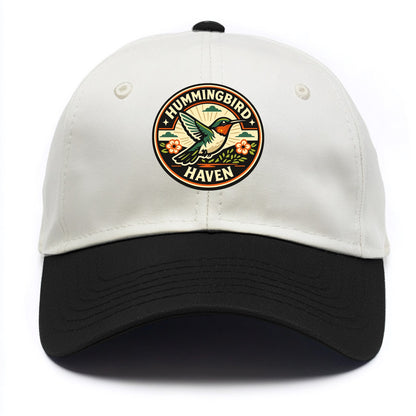 Hummingbird Sanctuary Emblem - Two Tone Cap - Black