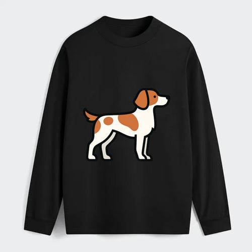 Brittany Spaniel - Orange and white flat side profile - Classic Long Sleeve Shirt