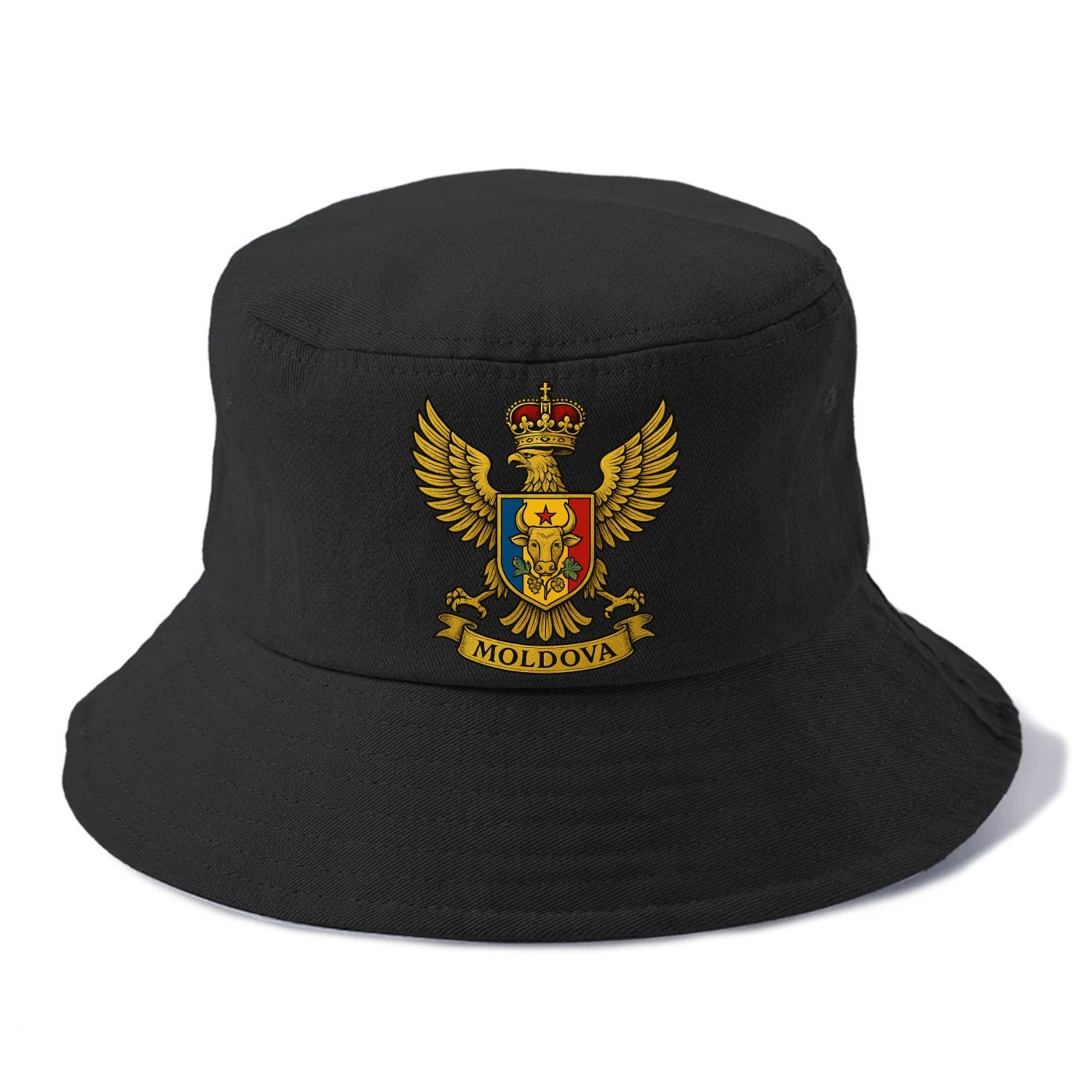 Moldova Heritage Badge  - Bucket Hat - Black