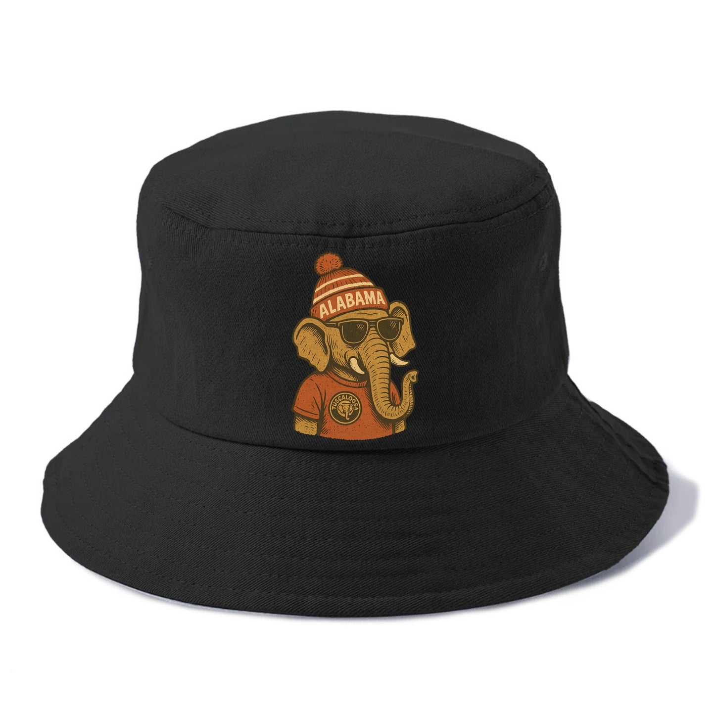 Tuscaloosa Crimson Elephant wearing Alab - Bucket Hat - Black
