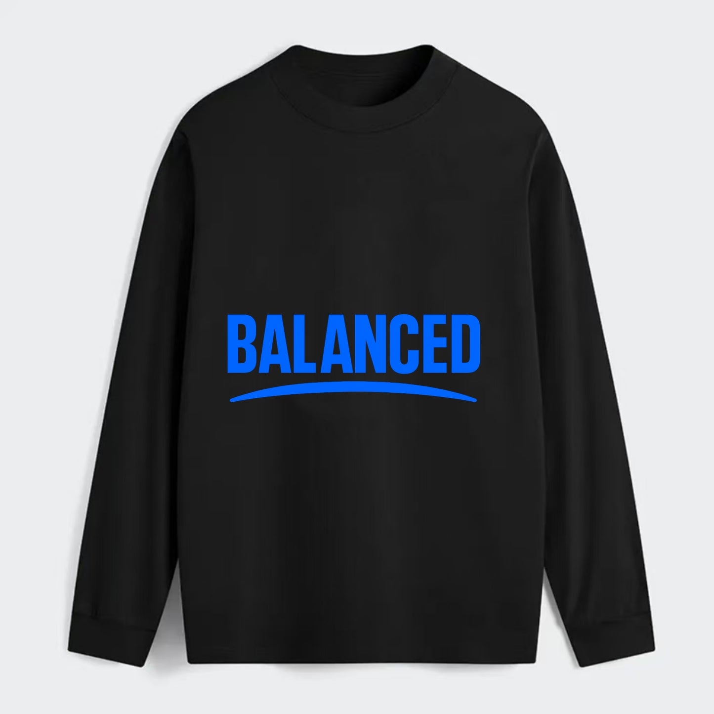 Bold typography design - "BALANCED" - harmony, equilibrium, centered - Classic Long Sleeve Shirt - Black