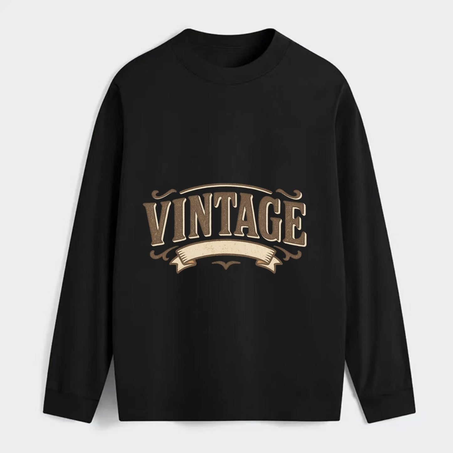 Bold typography design - "CENTERED" - aligned, focused, balanced within - Classic Long Sleeve Shirt - Black