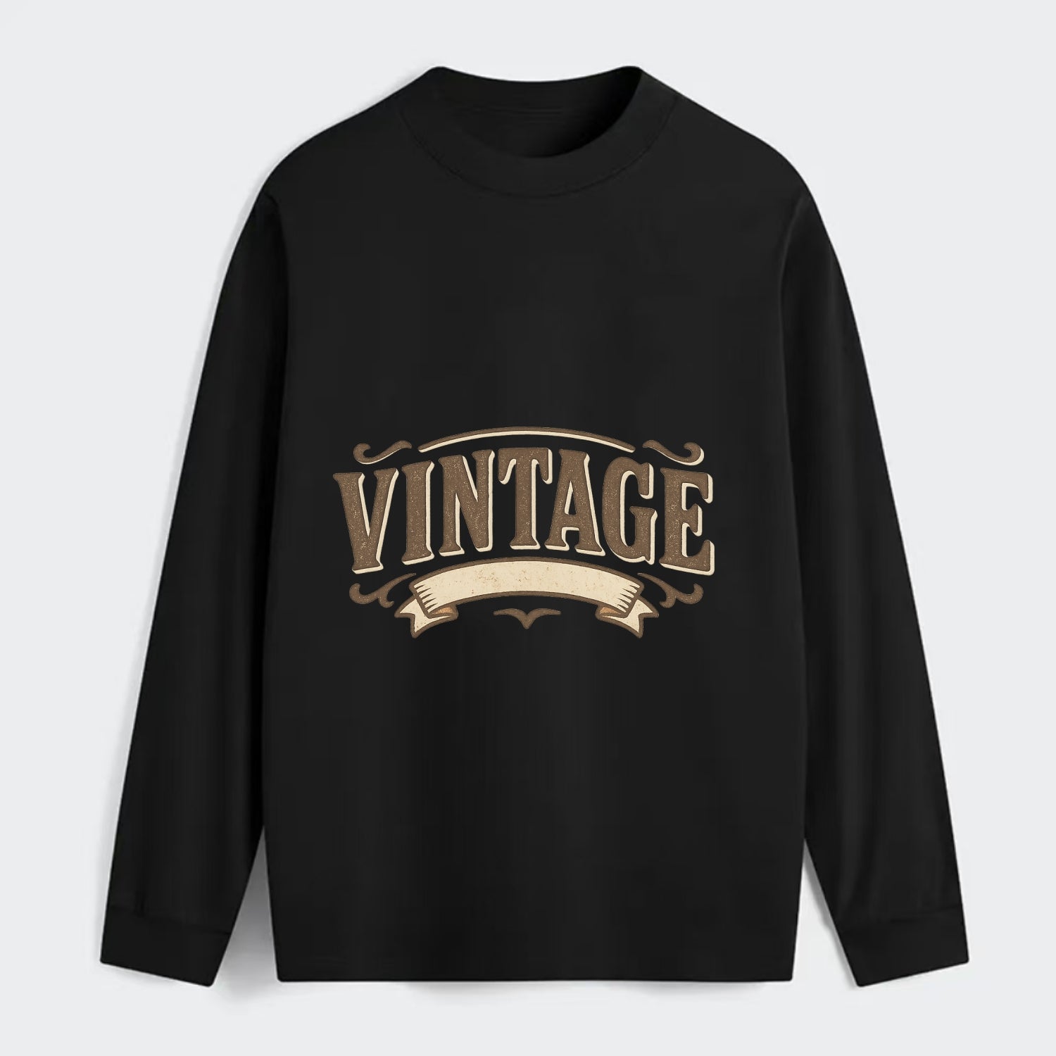 Bold typography design - "CENTERED" - aligned, focused, balanced within - Classic Long Sleeve Shirt - Black