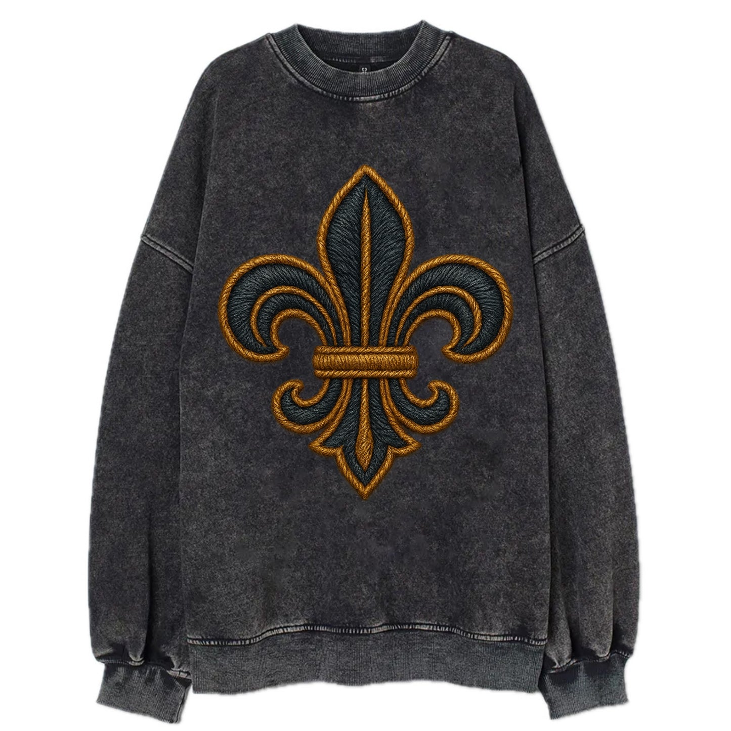 Fleur de Lis  - Vintage Sweatshirt - Black