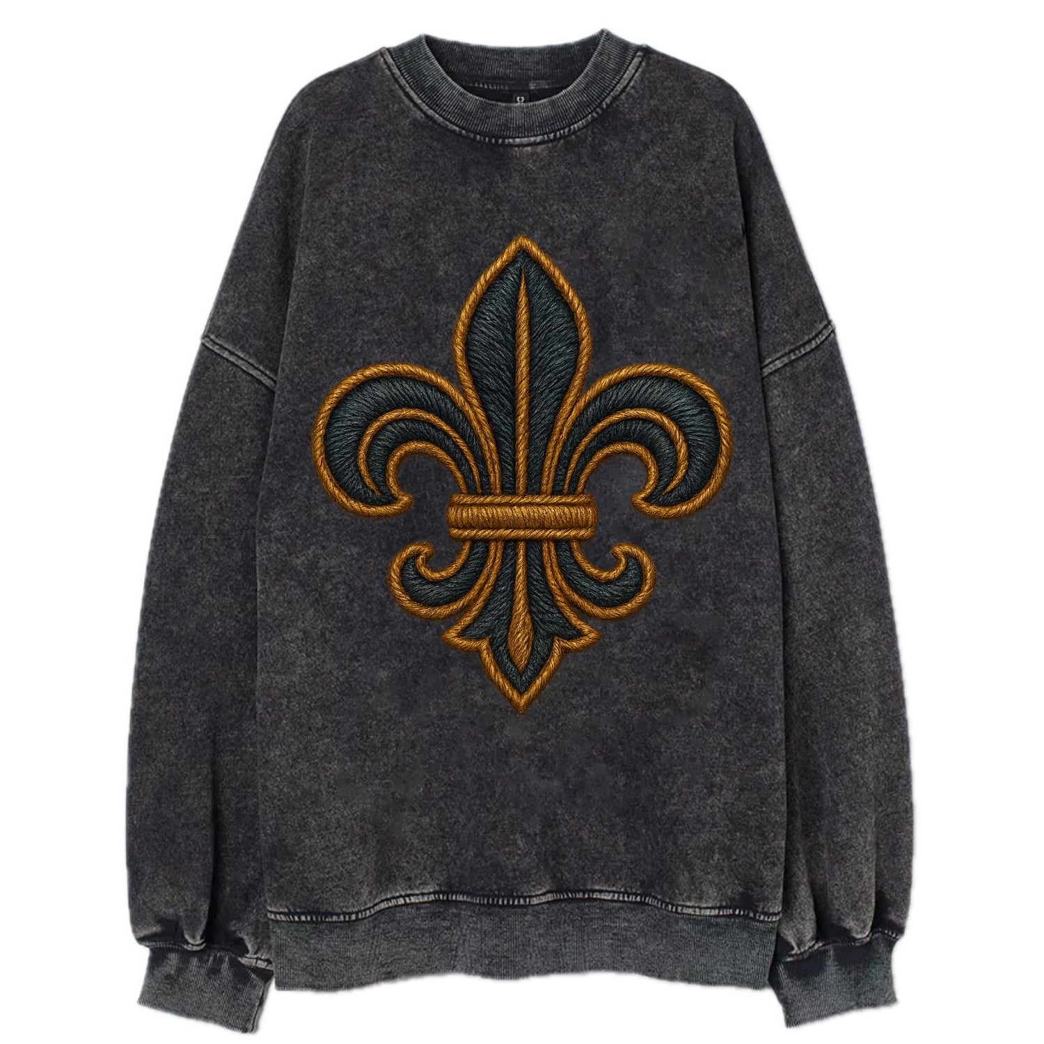 Fleur de Lis  - Vintage Sweatshirt - Black