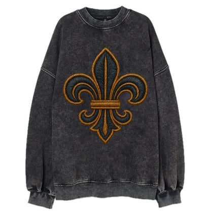 Fleur de Lis  - Vintage Sweatshirt - Black