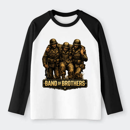 Band Of Brothers - Raglan Long Sleeve T-Shirt - Black