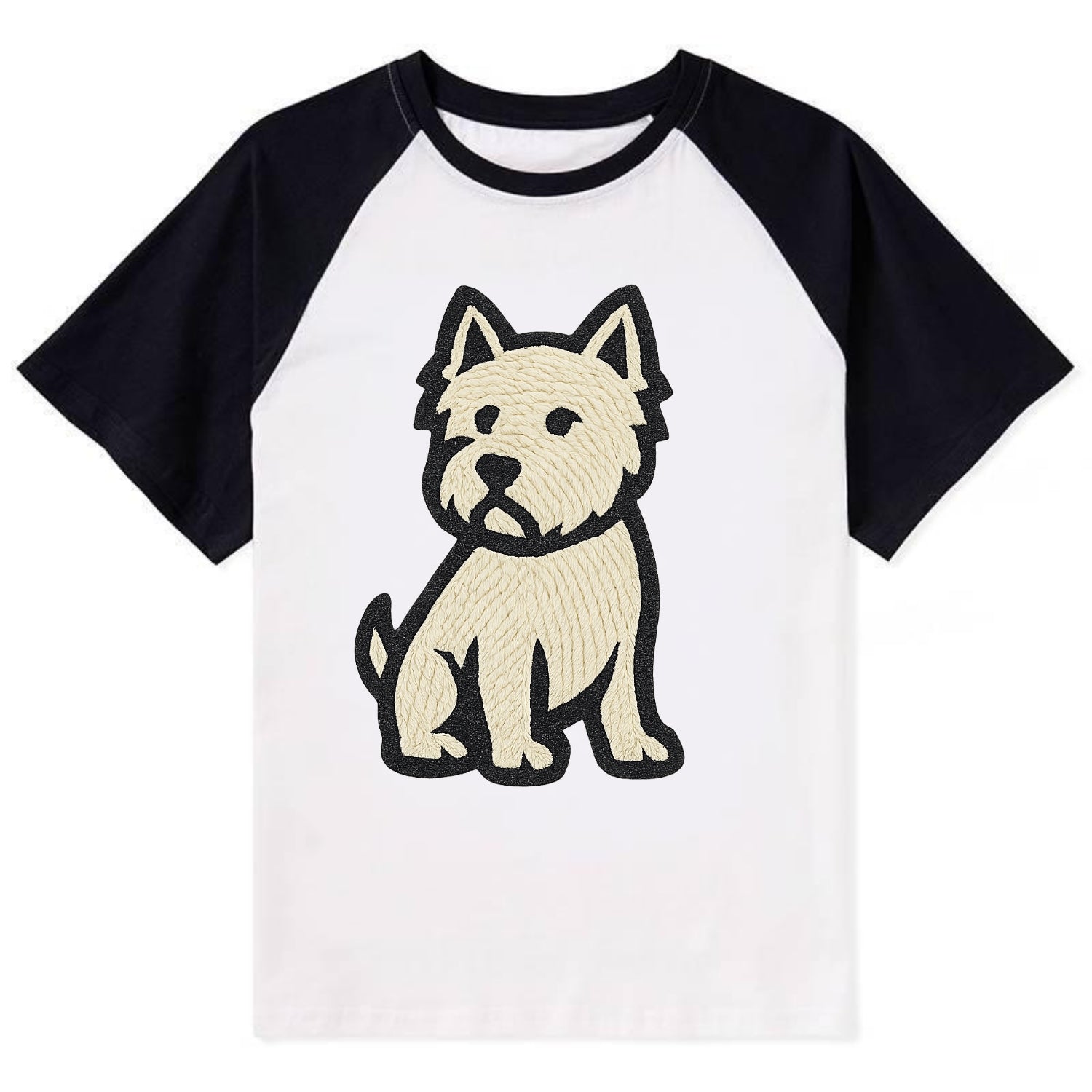 West Highland White Terrier - Alert stan Contrast Raglan T-shirt - Black