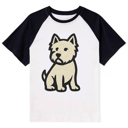 West Highland White Terrier - Alert stan Contrast Raglan T-shirt - Black