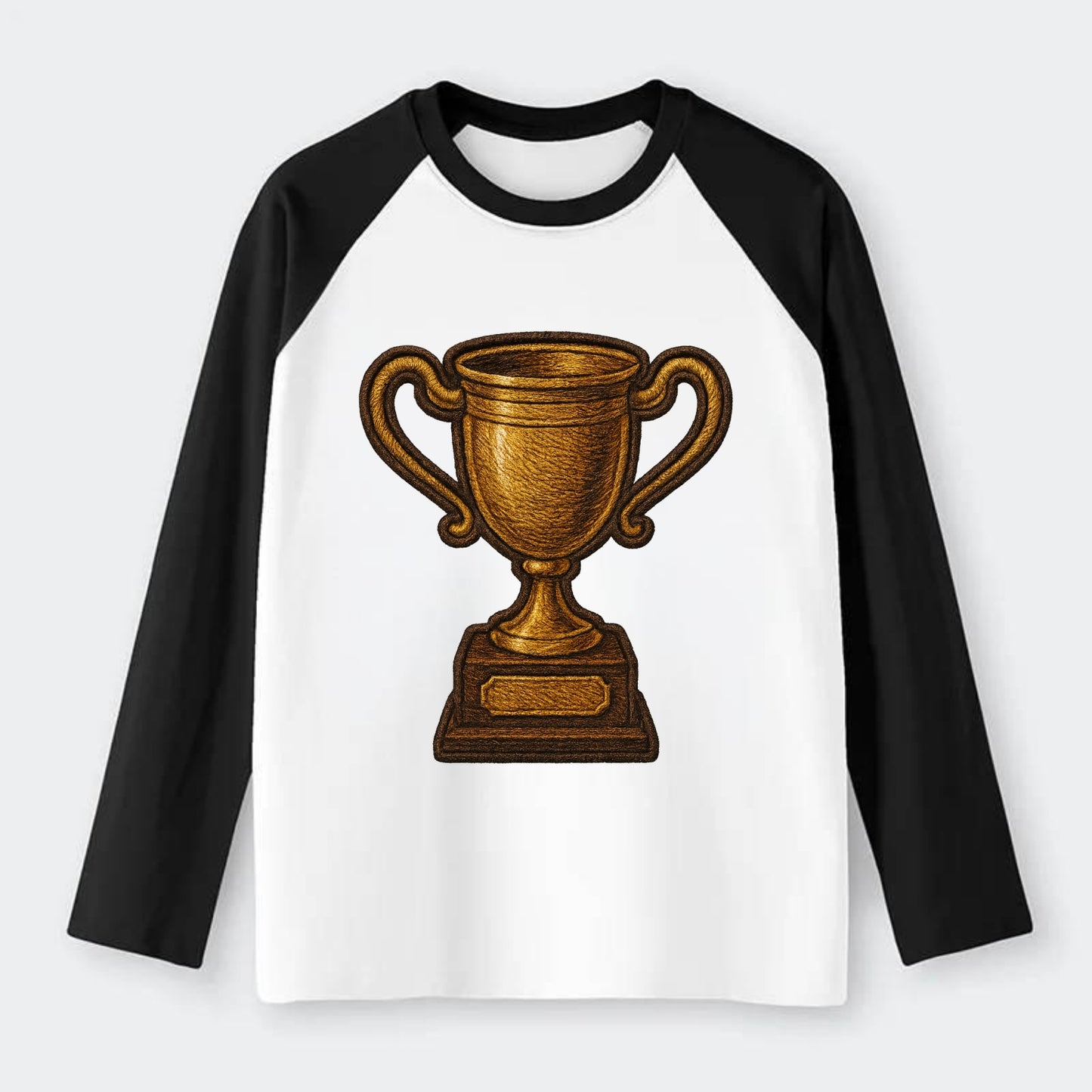 Trophy Cup  - Raglan Long Sleeve T-Shirt - Black