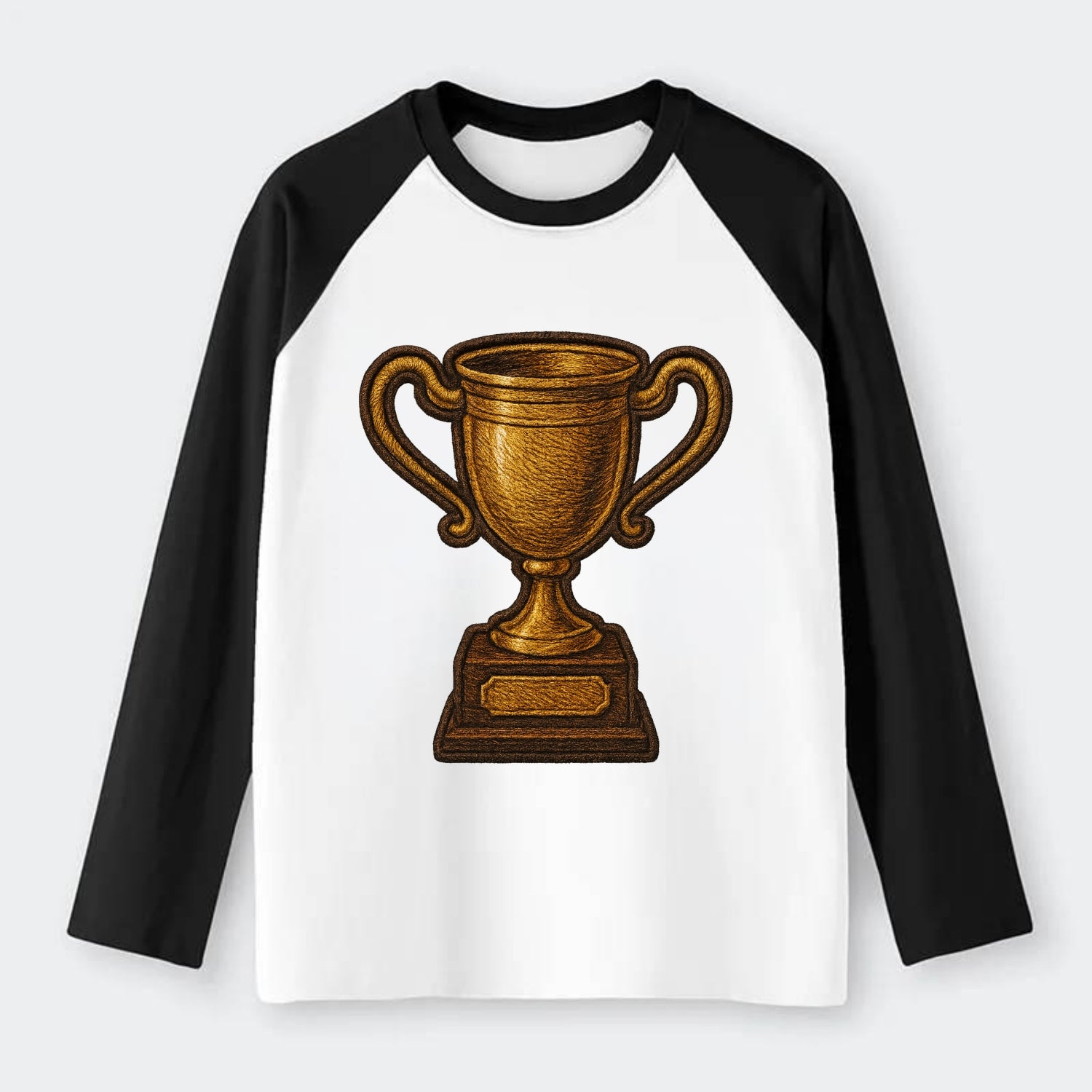 Trophy Cup  - Raglan Long Sleeve T-Shirt - Black